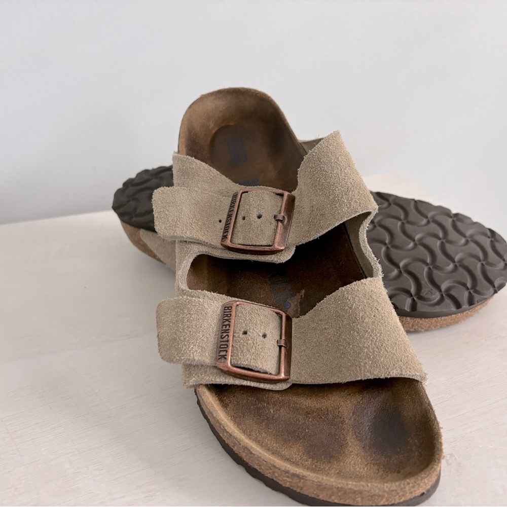 Birkenstock Arizona Soft Footbed Suede-Taupe